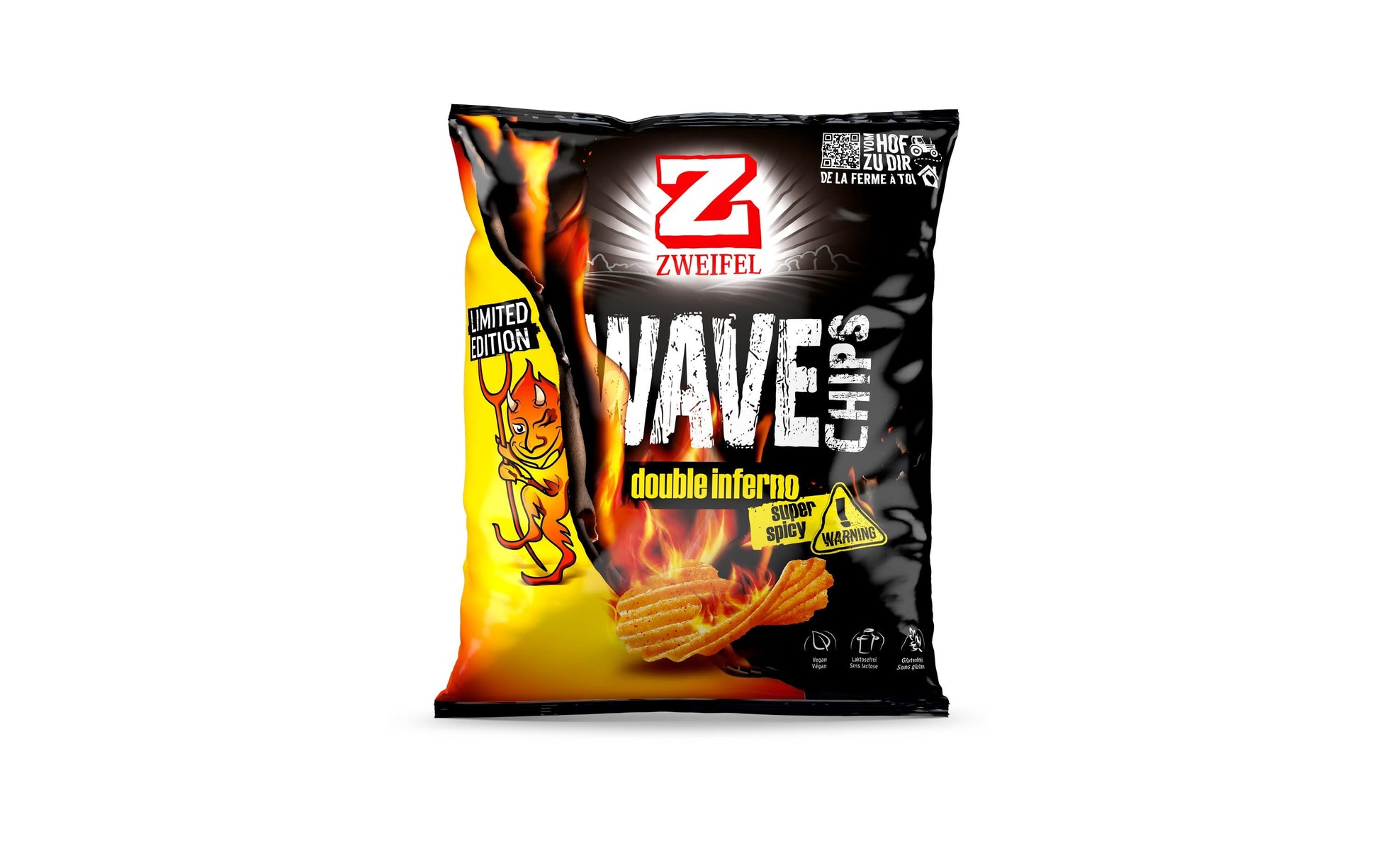 Zweifel Wave Chips – Double Inferno, vegan – 120 g