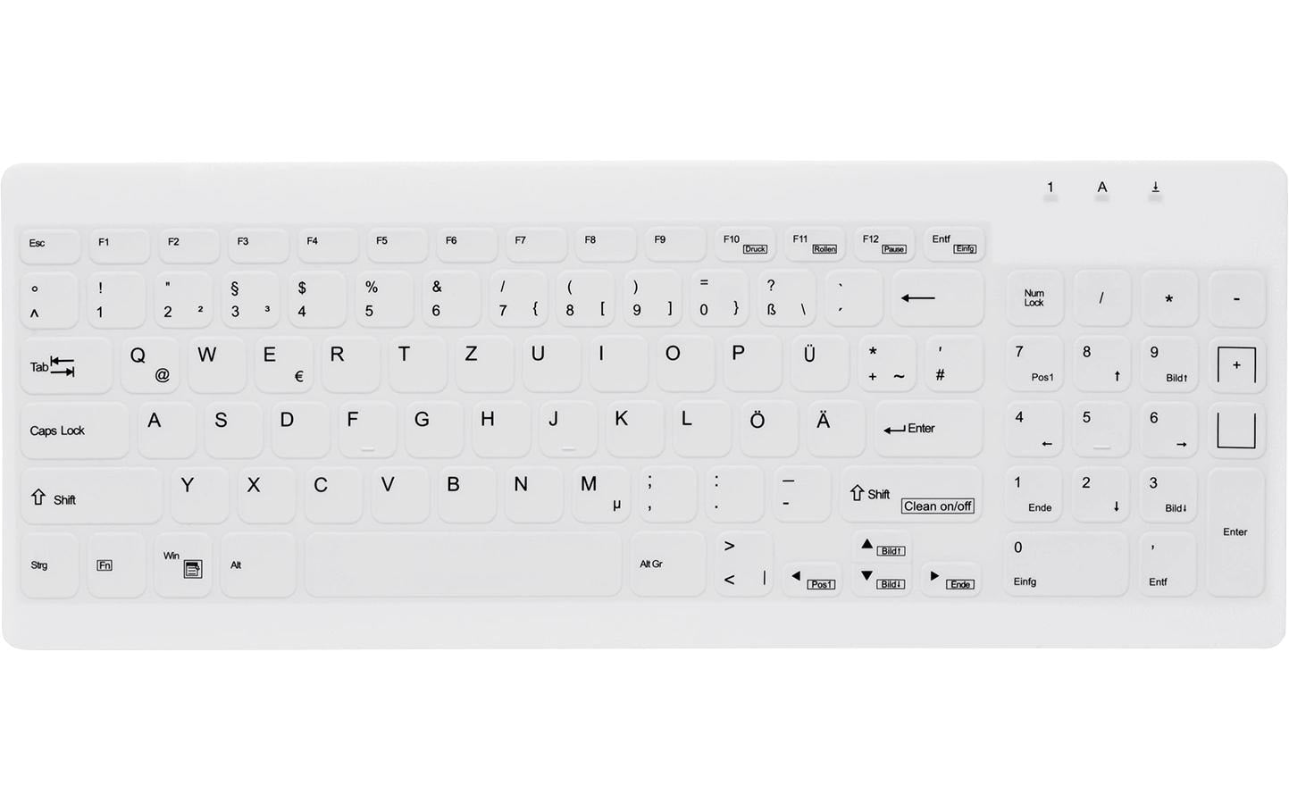 Contour Active Key – Silikon-Tastatur (IP68) – mechanisch – kabelgebunden, USB-A – QWERTZ (CH) – Weiss