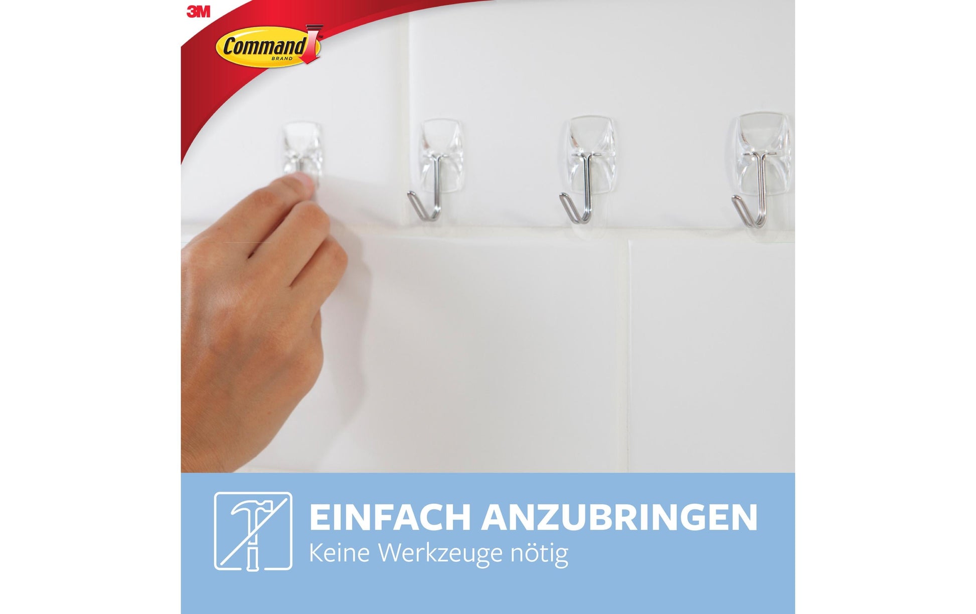 Command Haken – Metall – Transparent – Ablösbar – 0,225 kg – 9 Stück