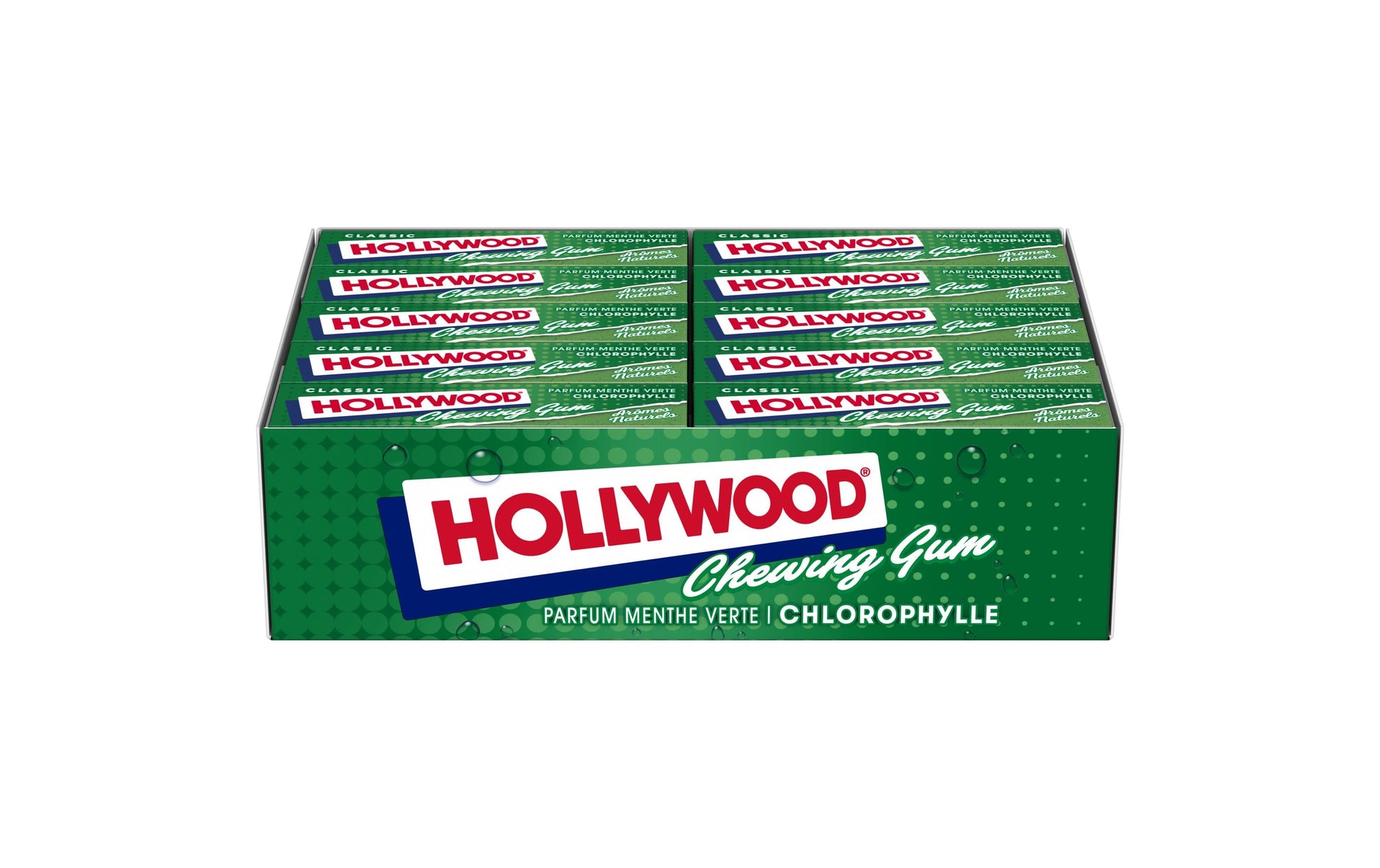 Hollywood Chlorophylle Kaugummi – Grüne Minze – 20 × 31 g