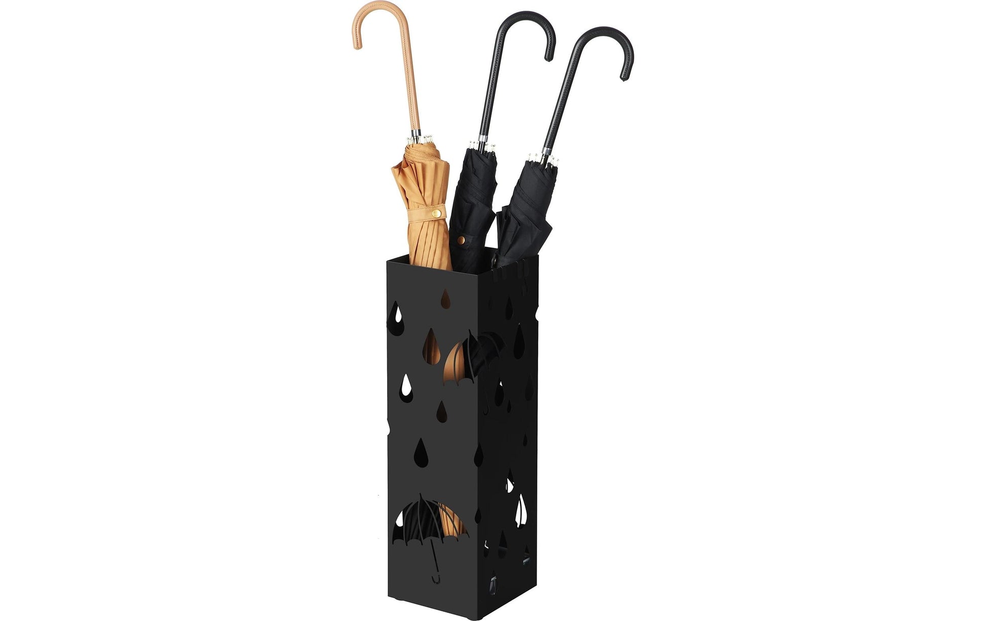 Songmics Schirmständer – Kunststoff, Schwarz, 15,5 × 15,5 × 49 cm