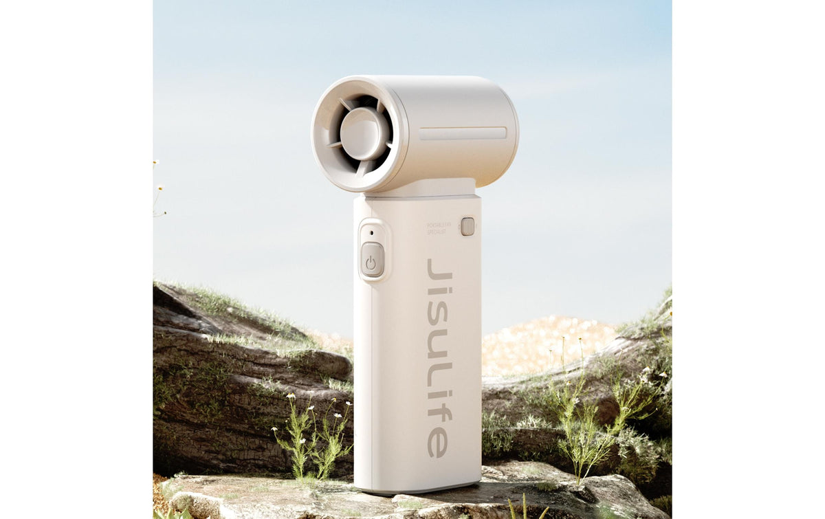 Jisulife Handventilator – 3600 mAh, Akkubetrieb, USB, Grau