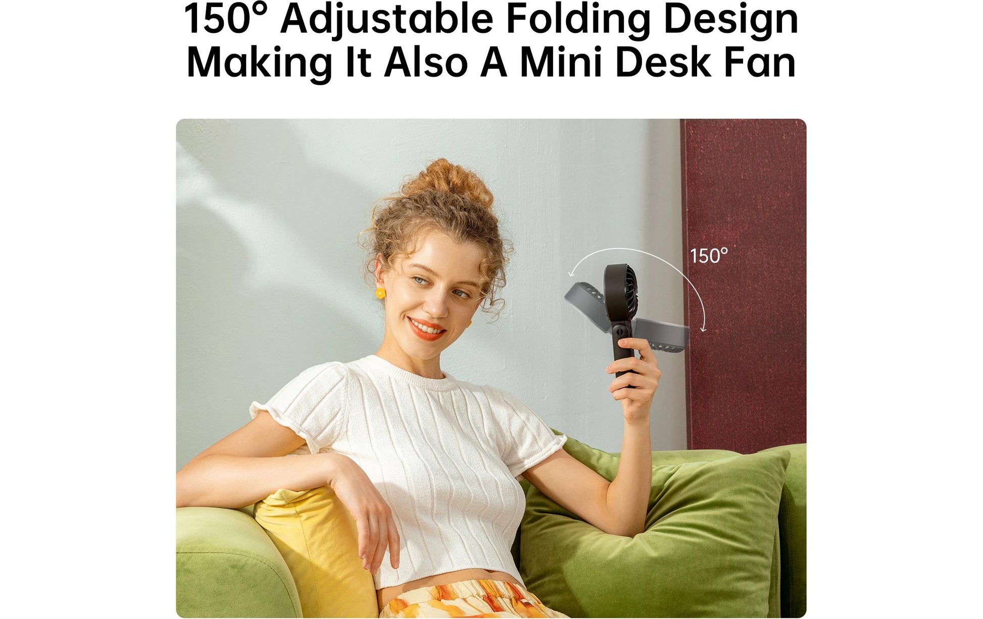 Jisulife Handventilator Handheld Fan 7 – 3600 mAh, Akkubetrieb, USB, Schwarz