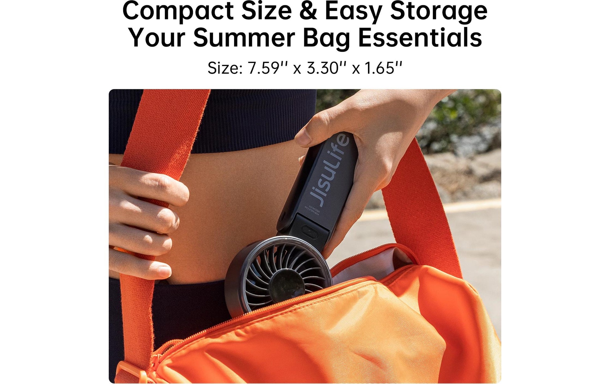 Jisulife Handventilator Handheld Fan 7 – 3600 mAh, Akkubetrieb, USB, Schwarz