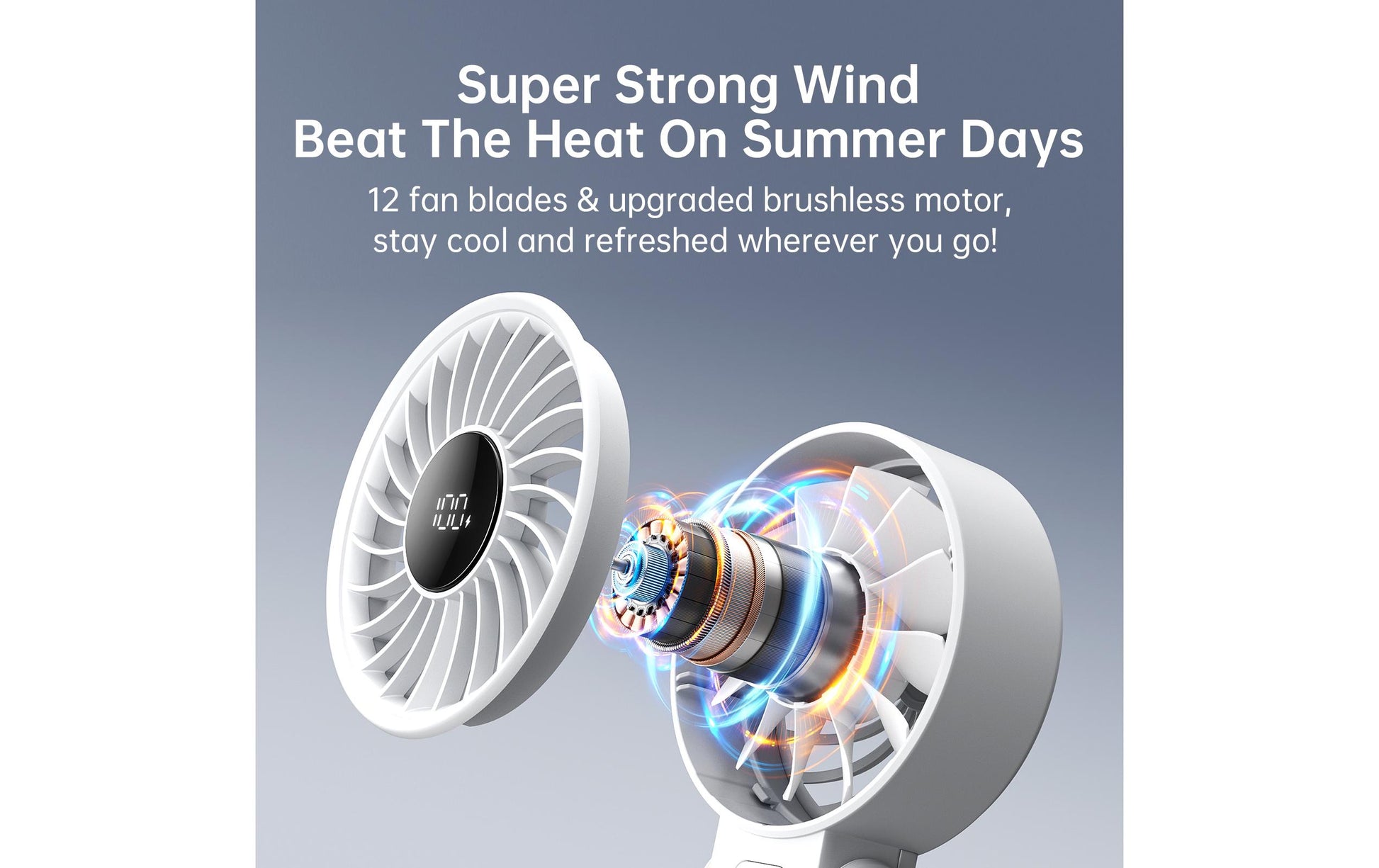 Jisulife Handventilator Handheld Fan 7 – 3600 mAh, Grau