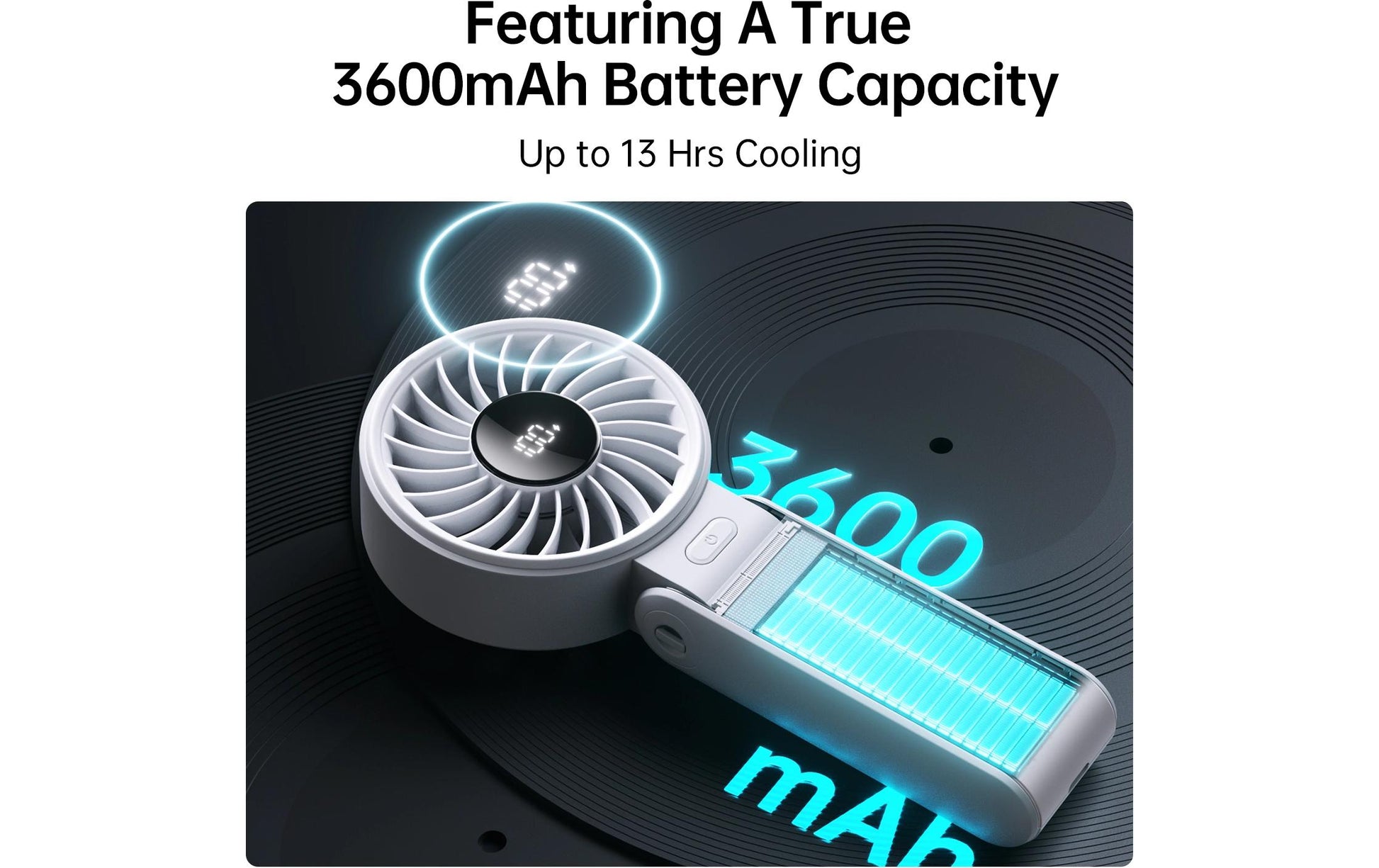 Jisulife Handventilator Handheld Fan 7 – 3600 mAh, Grau