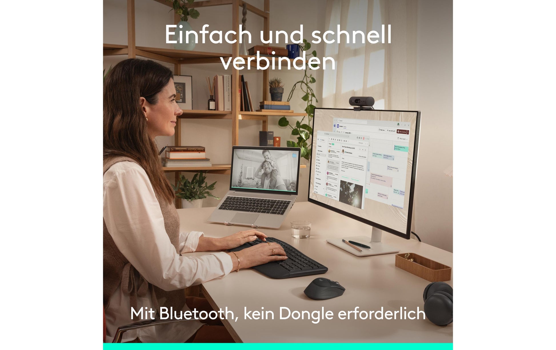 Logitech Signature Comfort Plus MK880 – Tastatur-Maus-Set – Bluetooth – mit Handgelenkauflage – Schwarz