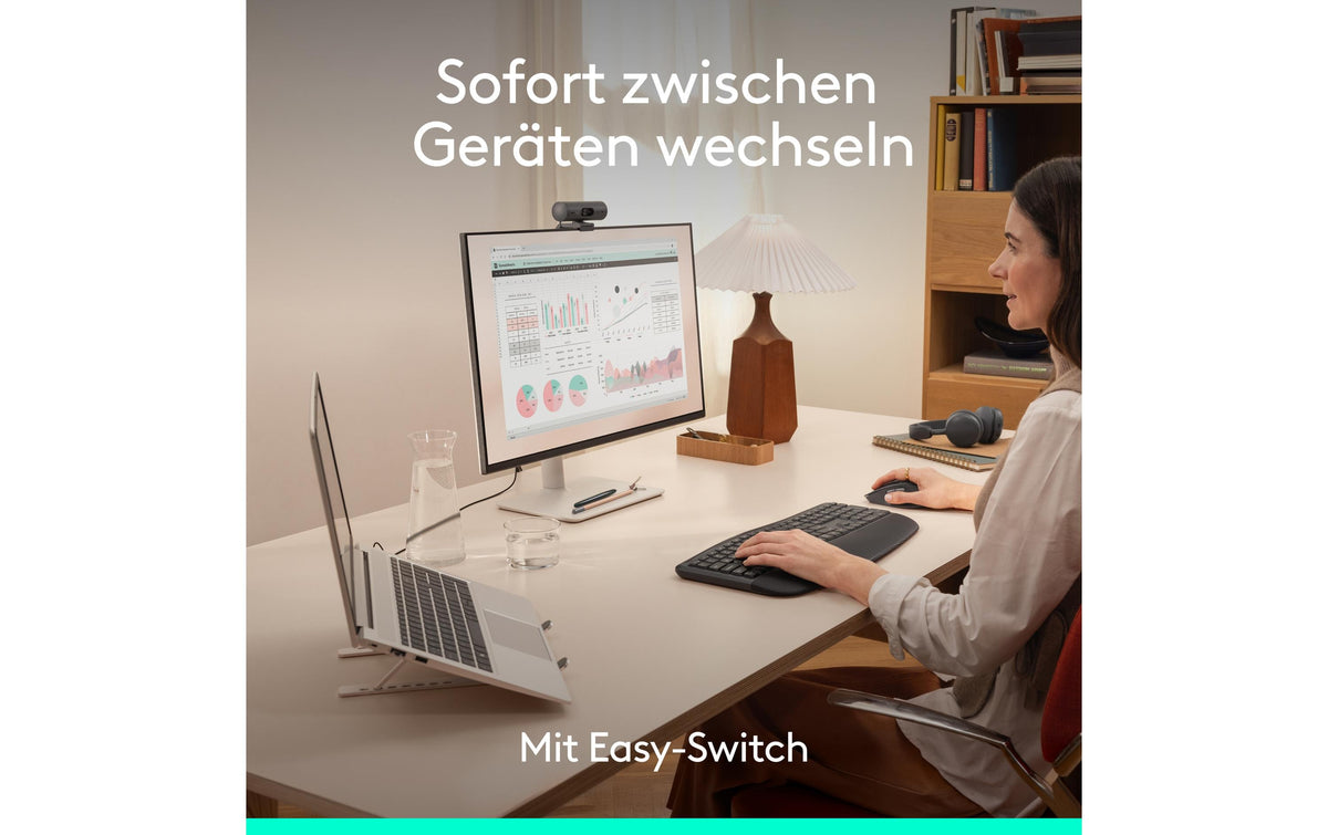 Logitech Signature Comfort Plus MK880 – Tastatur-Maus-Set – Bluetooth – mit Handgelenkauflage – Schwarz