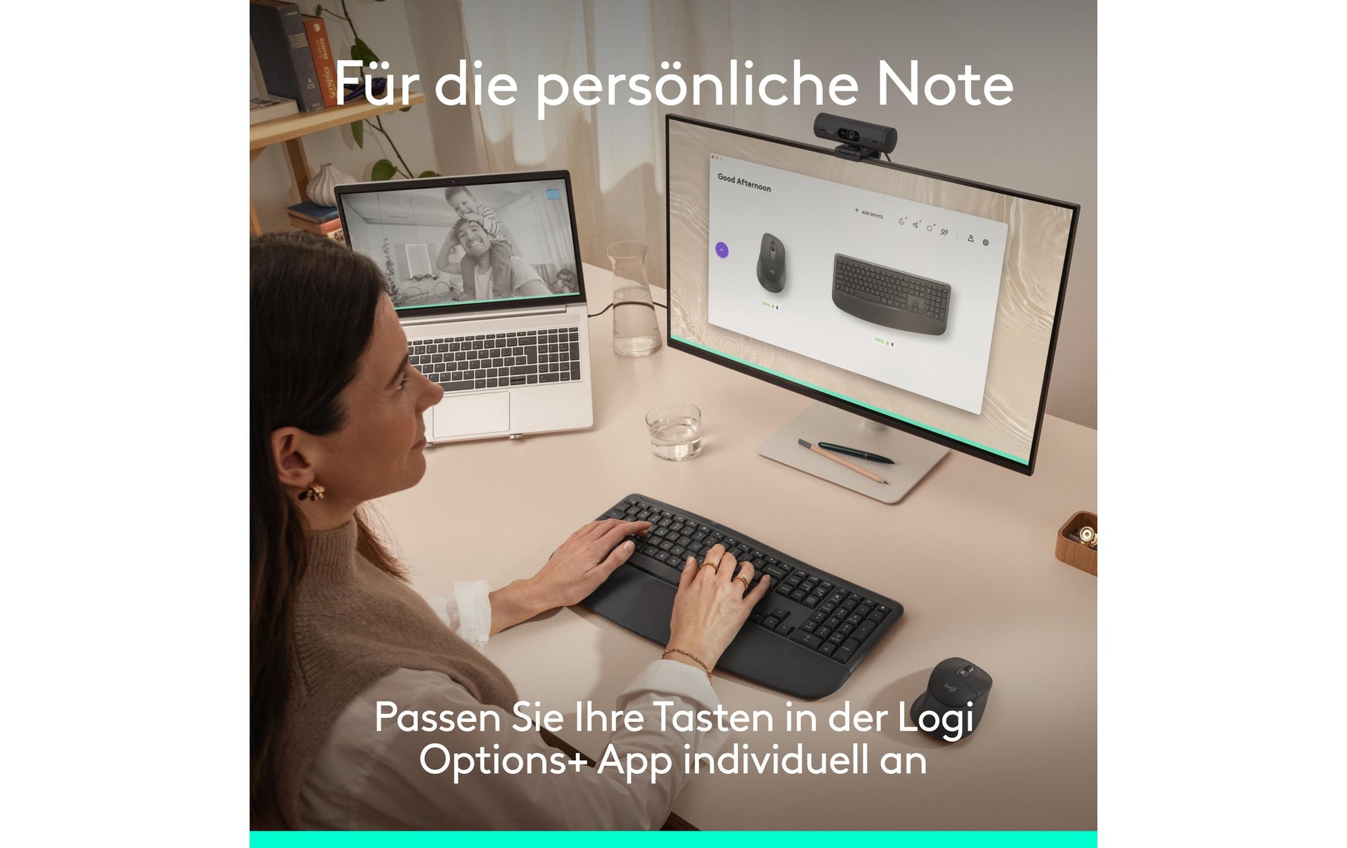 Logitech Signature Comfort Plus MK880 – Tastatur-Maus-Set – Bluetooth – mit Handgelenkauflage – Schwarz