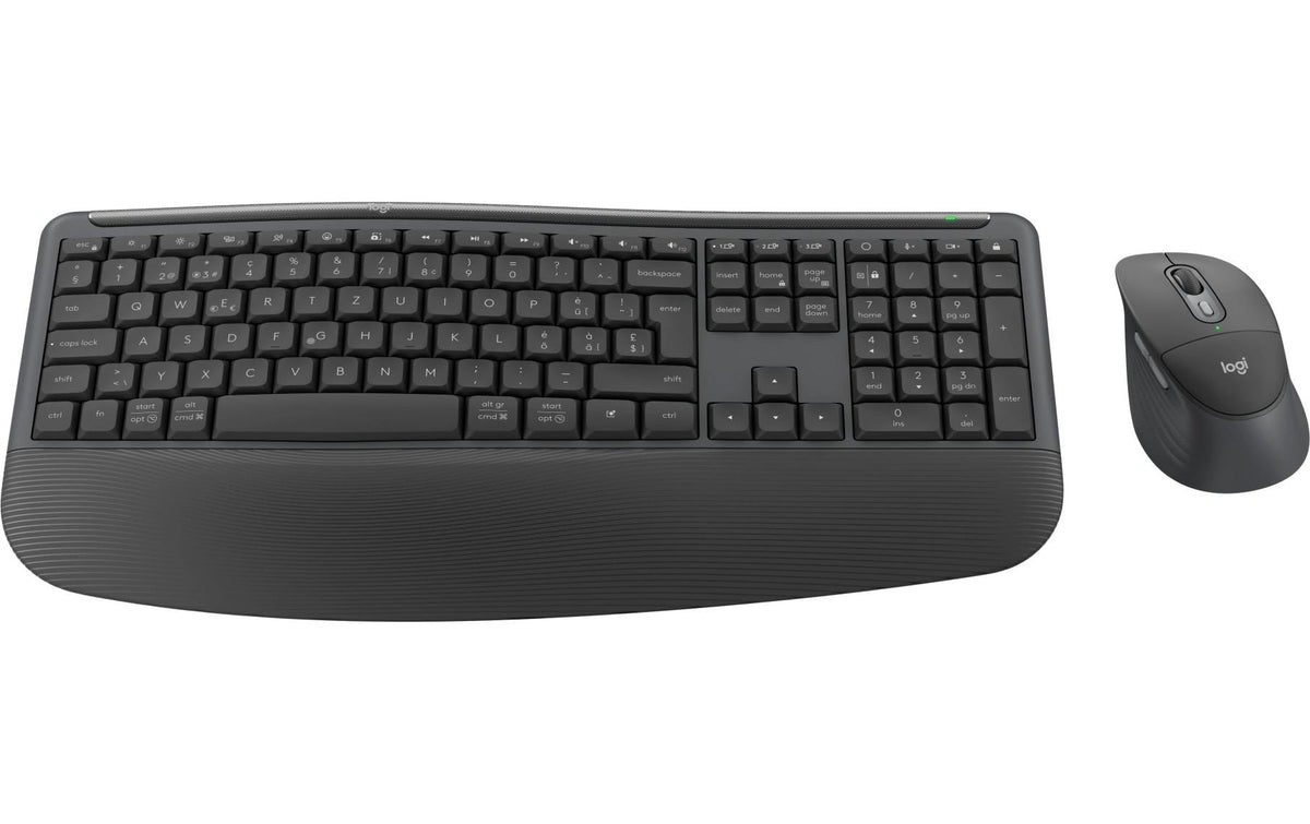 Logitech Signature Comfort Plus MK880 – Tastatur-Maus-Set – Bluetooth – mit Handgelenkauflage – Schwarz