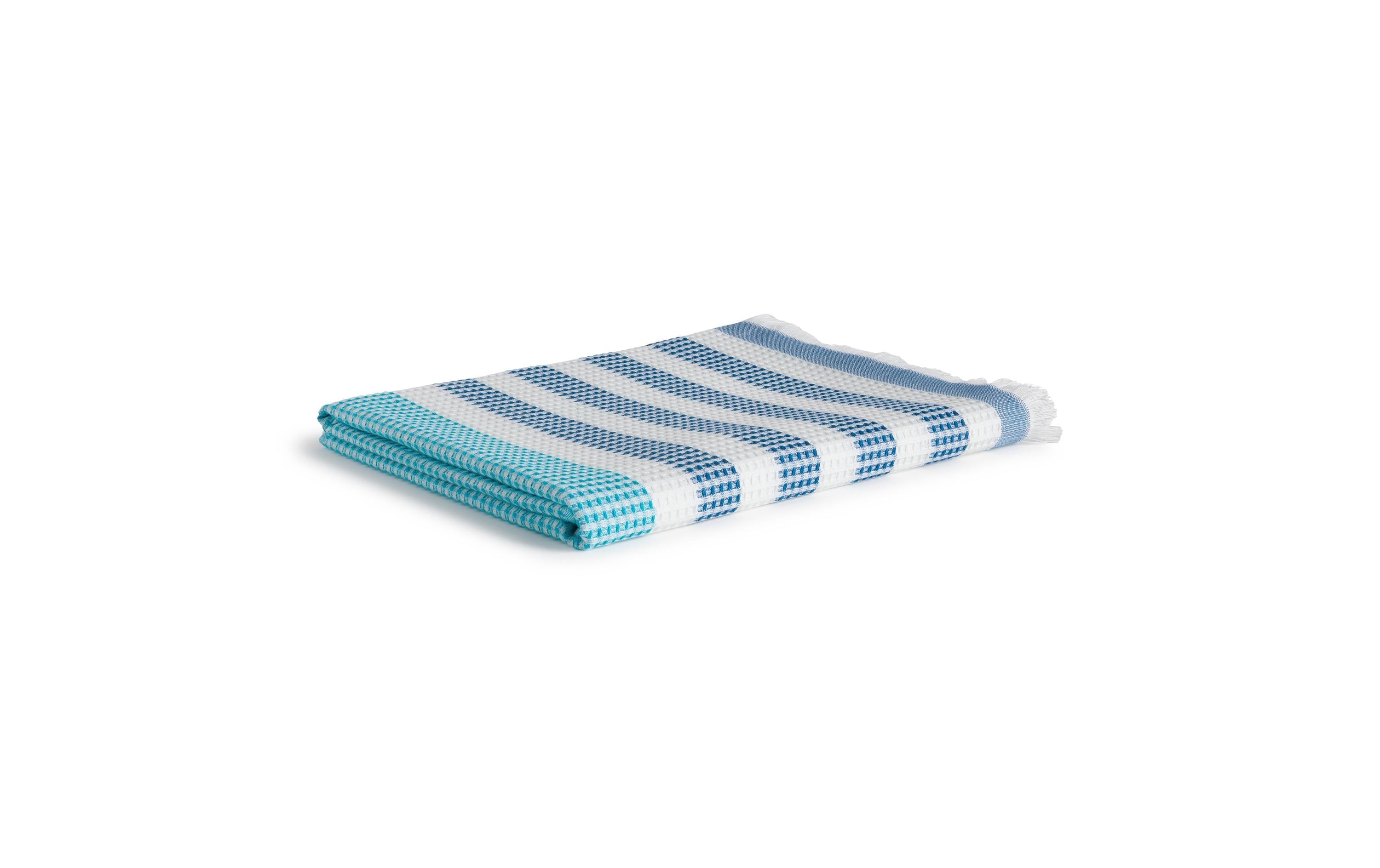 Möve Strandtuch Summer Daylight – 90 × 180 cm, Blau/Weiss, Baumwolle