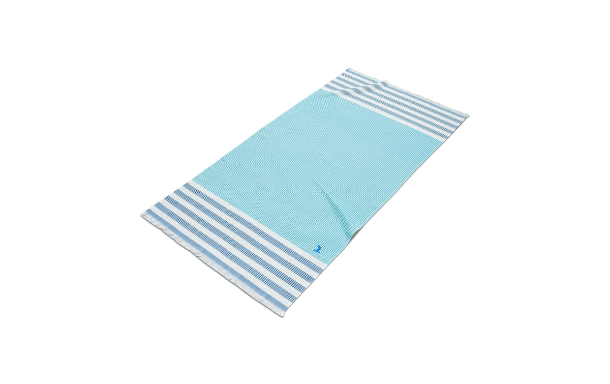 Möve Strandtuch Summer Daylight – 90 × 180 cm, Blau/Weiss, Baumwolle