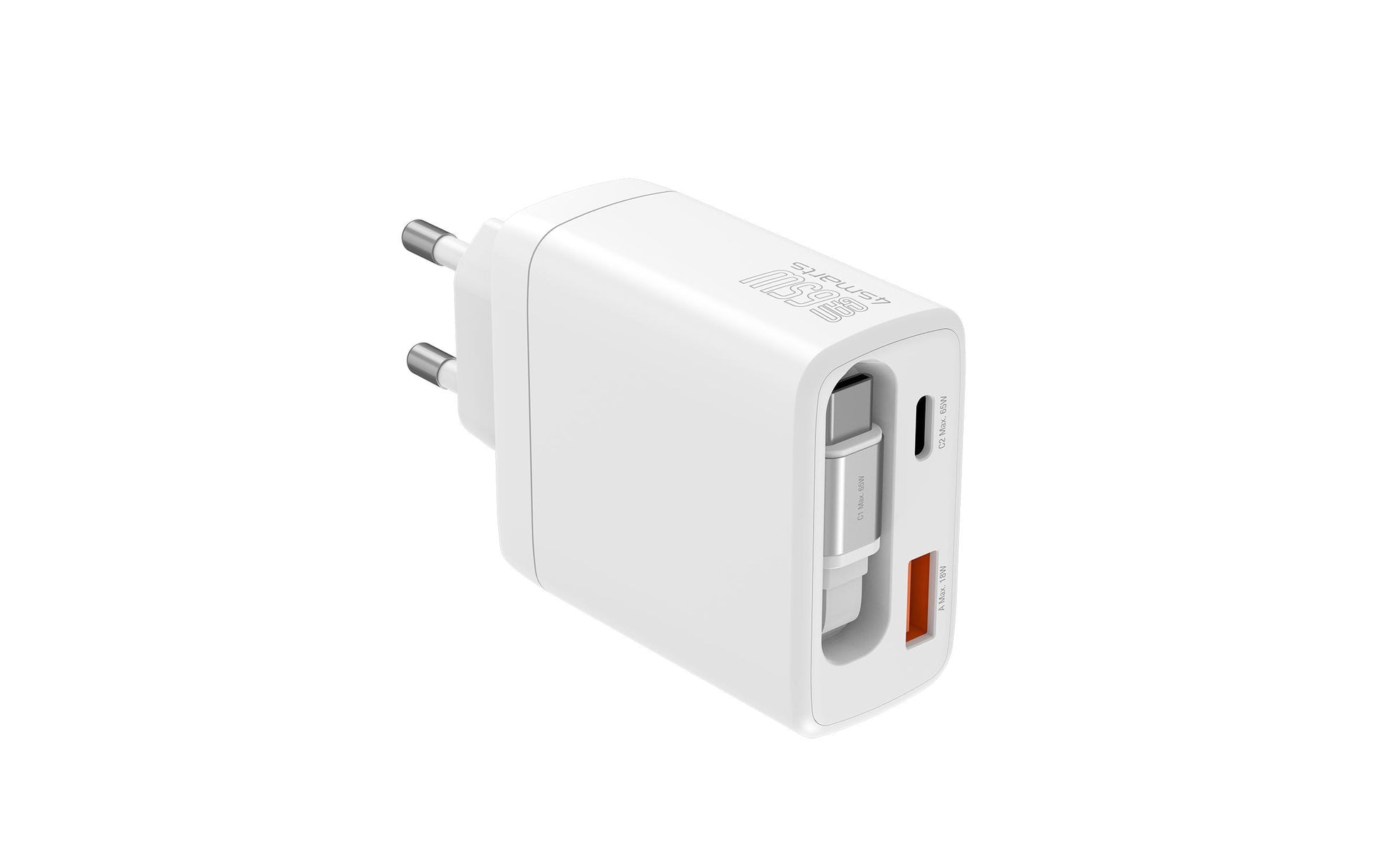 4smarts PDPlug Slim GaN Jojo USB-Ladegerät 65 W – USB-C×1, USB-A×2 – PD – für Smartphone, Tablet, Laptop