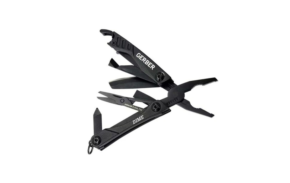 Gerber DIME Multitool – 12 Funktionen, 35 × 54 × 30 mm, Aluminium/Edelstahl
