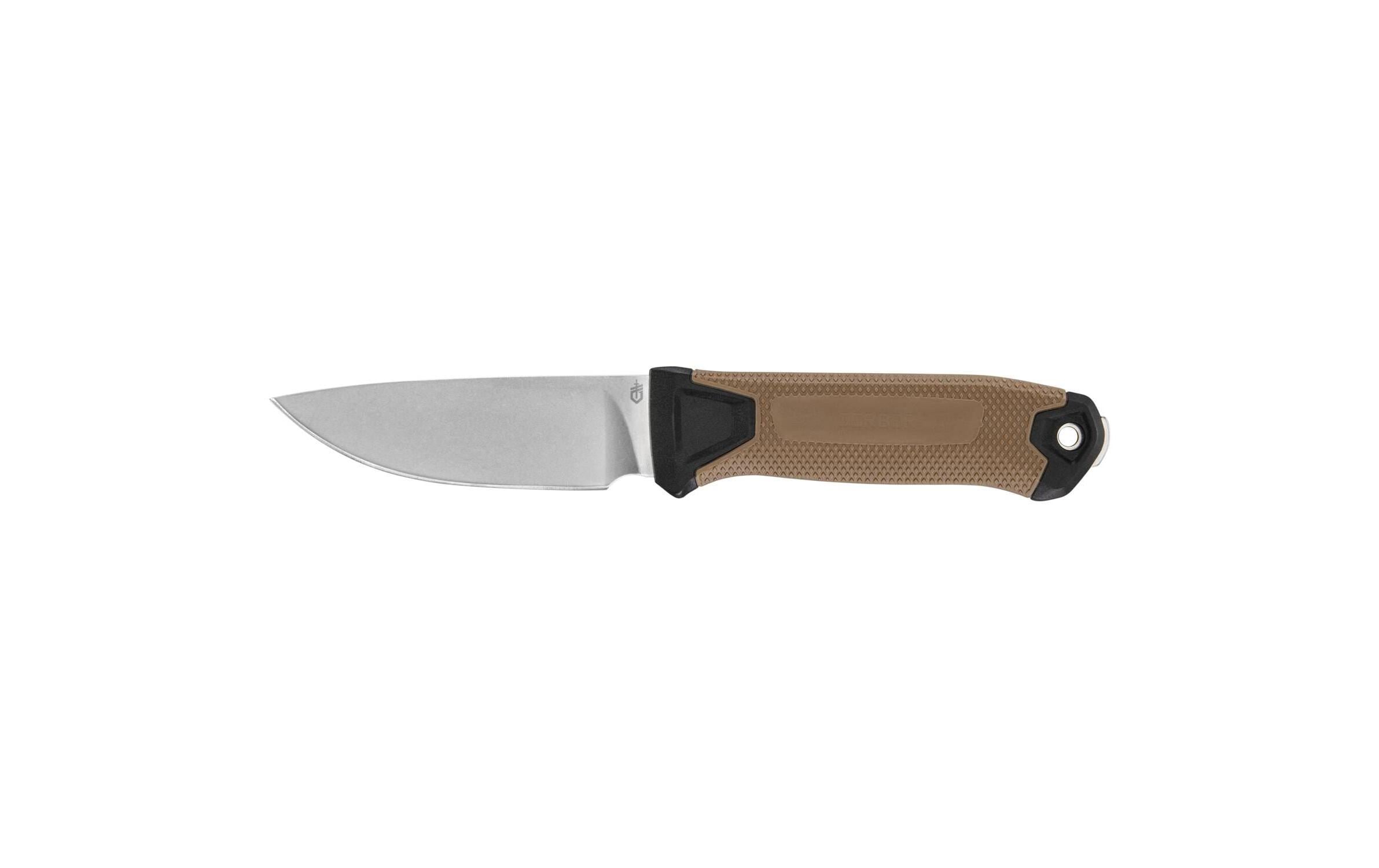 Gerber STRONGARM CAMP MAGNACUT – Outdoormesser Klingenlänge 102 mm, feststehende Klinge, Braun