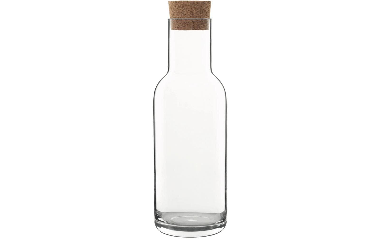Bormioli Luigi Luigi Bormioli Sublime Karaffe – 1,1 l, Ø 8,9 cm, H 28,6 cm, Glas, mit Korkverschluss, spülmaschinenfest