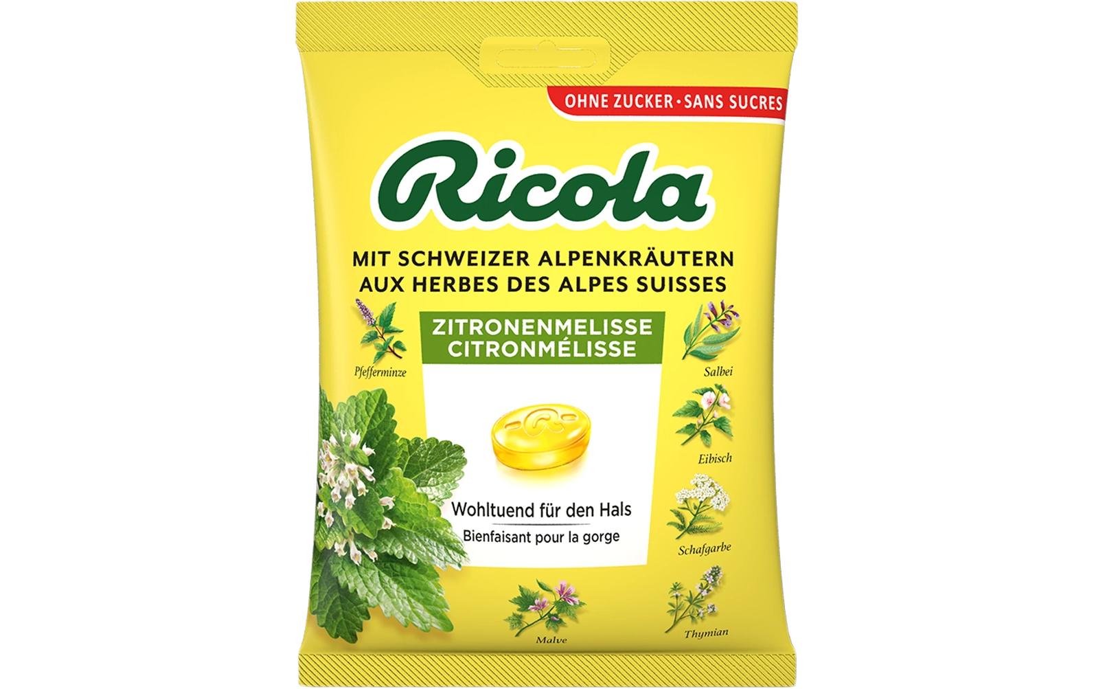 Ricola Lutschbonbons – Zitronenmelisse, vegan – 125 g