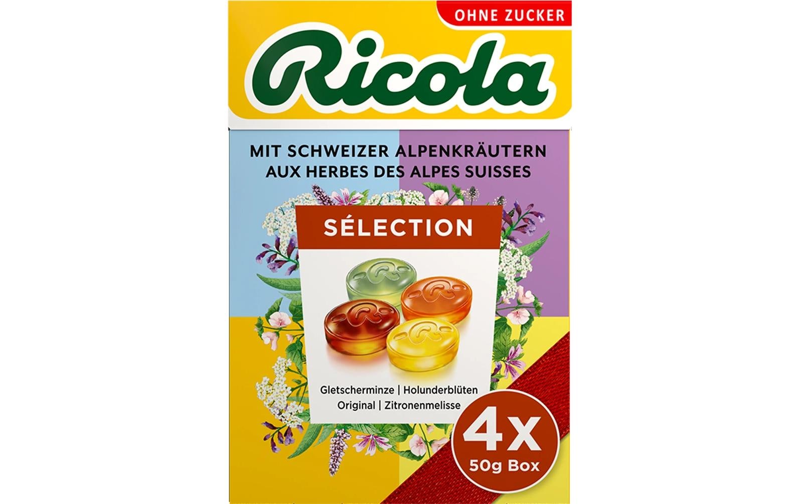 Ricola Box XL Mix Lutschbonbons – 4 × 50 g