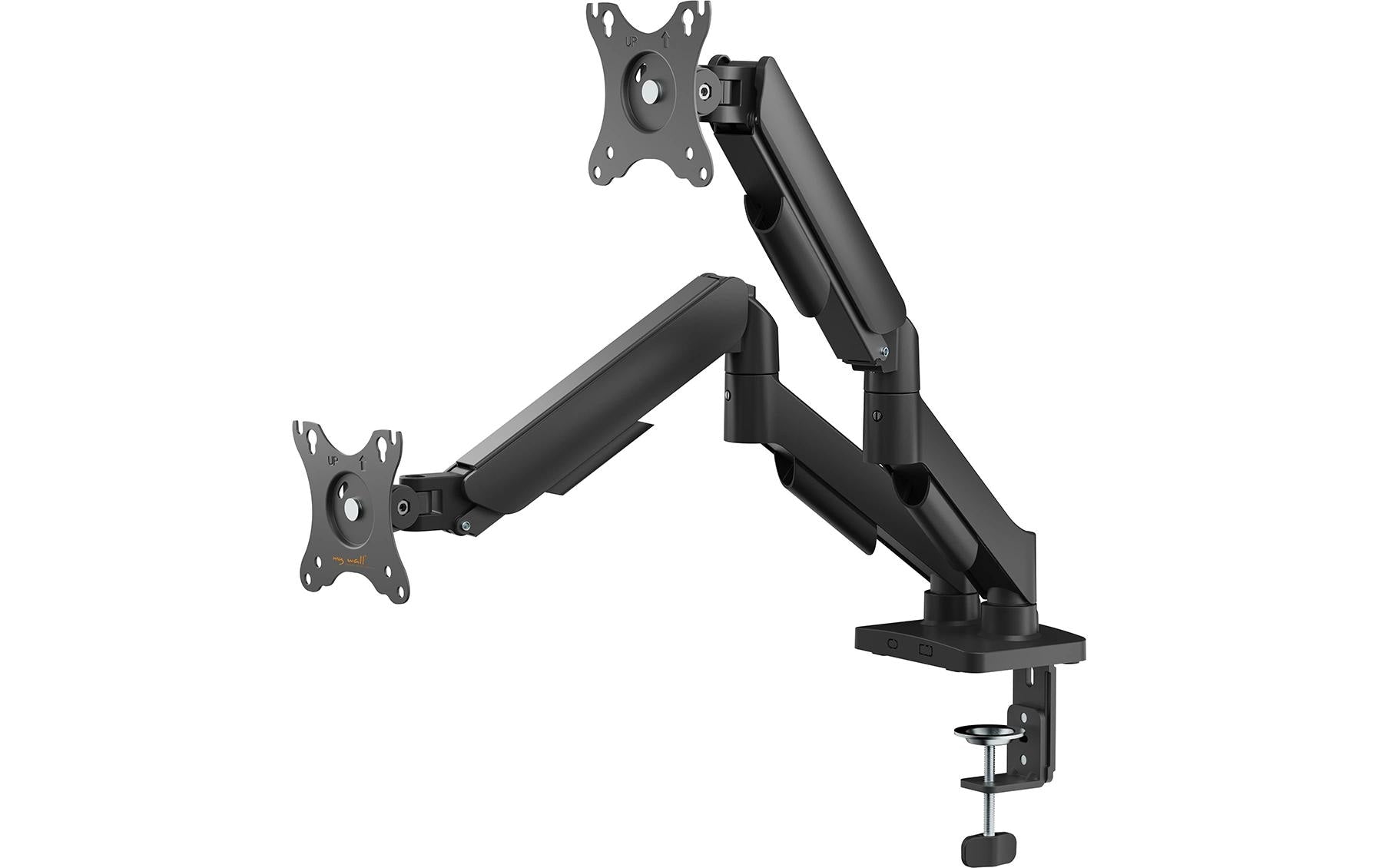 myWall Monitorarm Tischhalterung – 2 Monitore – bis 32" – bis 9 kg/Monitor – höhenverstellbar, neigbar – schwarz