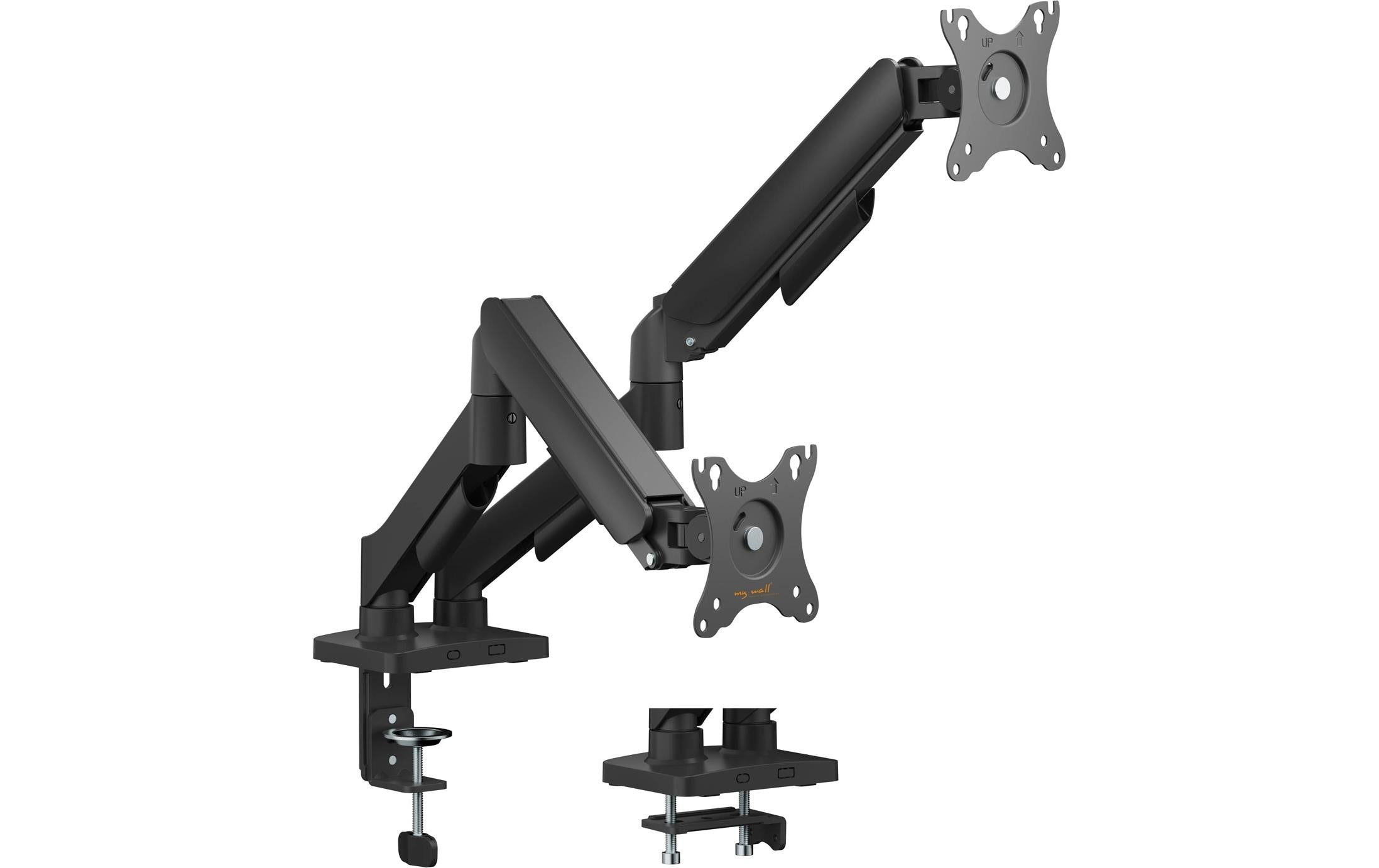 myWall Monitorarm Tischhalterung – 2 Monitore – bis 32" – bis 9 kg/Monitor – höhenverstellbar, neigbar – schwarz