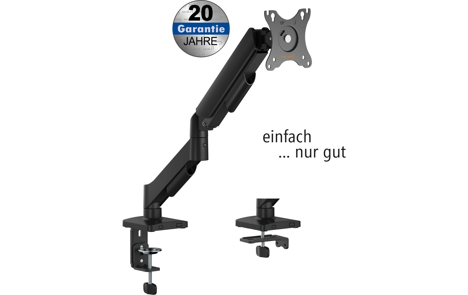 myWall Monitorarm Tischhalterung – 1 Monitor – bis 32" – VESA 75×75/100×100 mm – bis 9 kg/Monitor