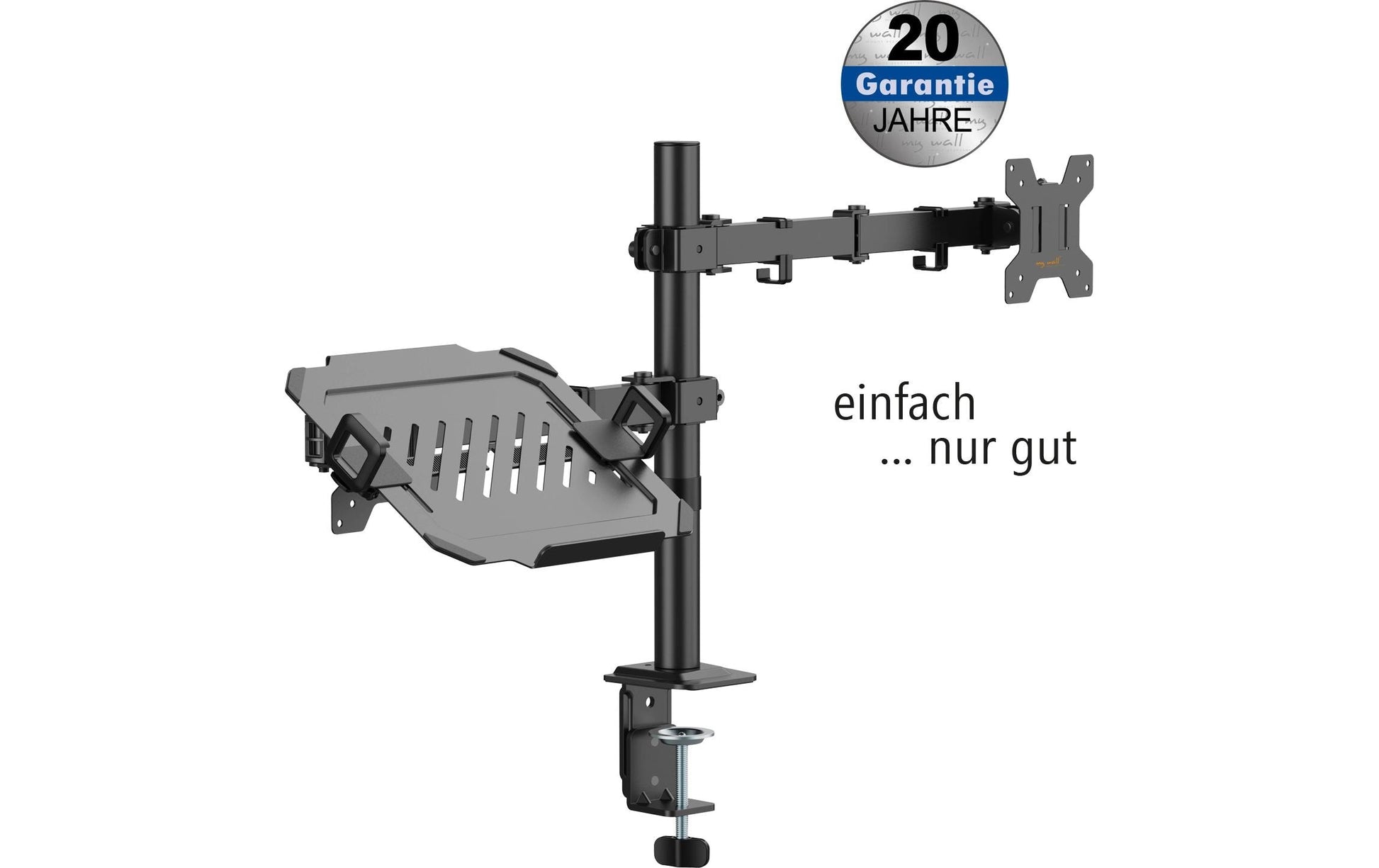 myWall My Wall – Monitorarm Tischhalterung – 1 Monitor – bis 32" – bis 10 kg/Monitor – höhenverstellbar, drehbar