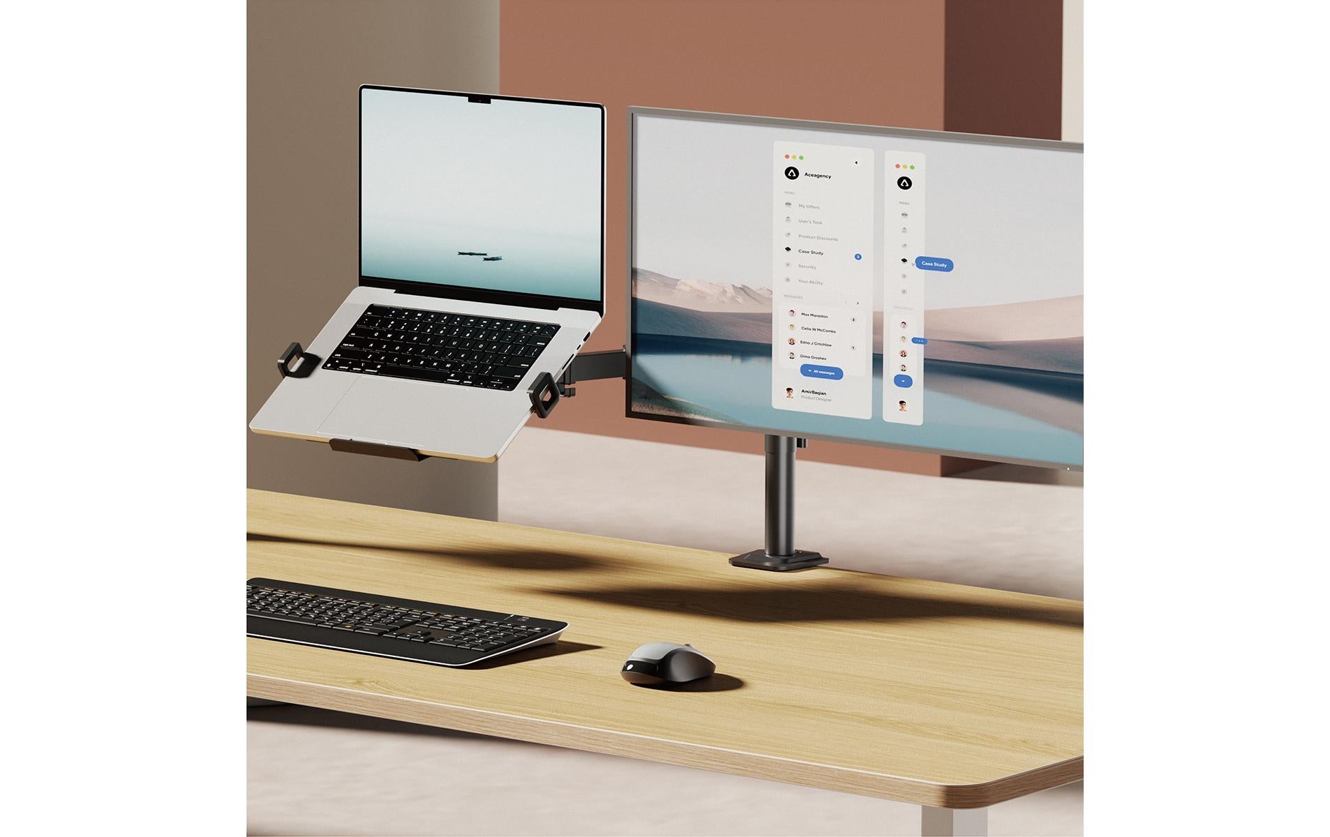 myWall My Wall – Monitorarm Tischhalterung – 1 Monitor – bis 32" – bis 10 kg/Monitor – höhenverstellbar, drehbar