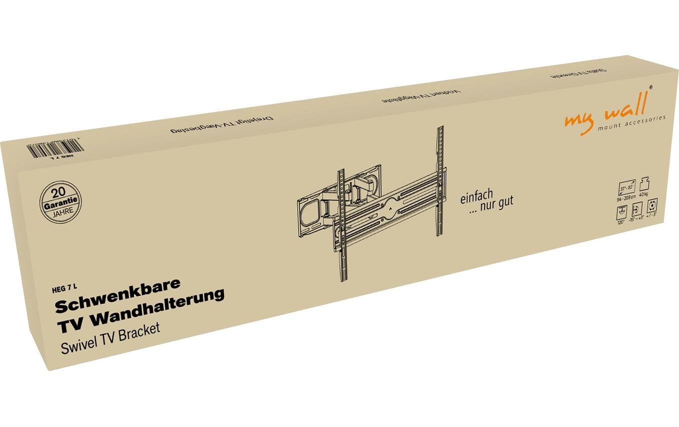 myWall My Wall Wandhalterung – Vollbeweglich – 37–80" – VESA 100×100–600×400 – bis 40 kg, Höhenverstellbar – Schwarz