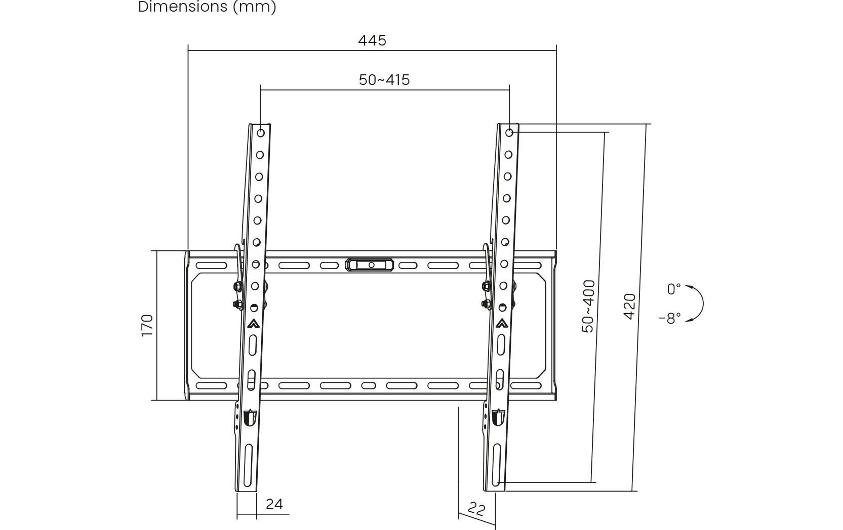 myWall My Wall Wandhalterung – Neigbar – 32–75" – VESA 50×50–400×400 – bis 45 kg – Schwarz