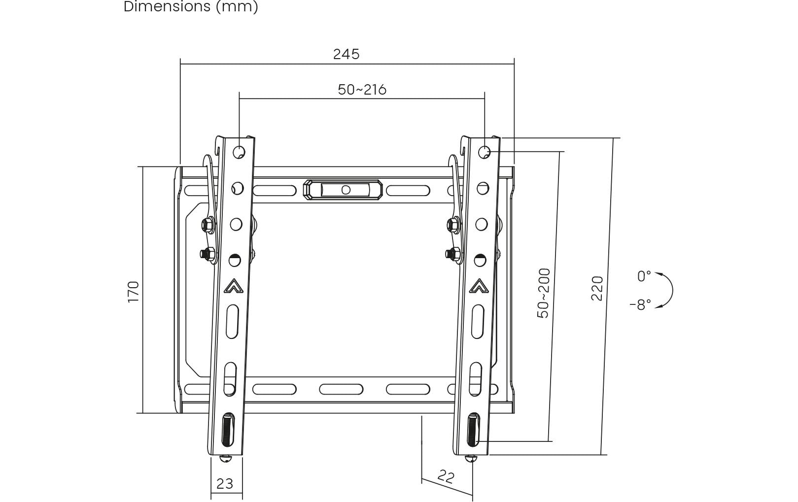 myWall My Wall Wandhalterung – Neigbar – 13–43" – VESA 50×50–200×200 – bis 45 kg – Schwarz
