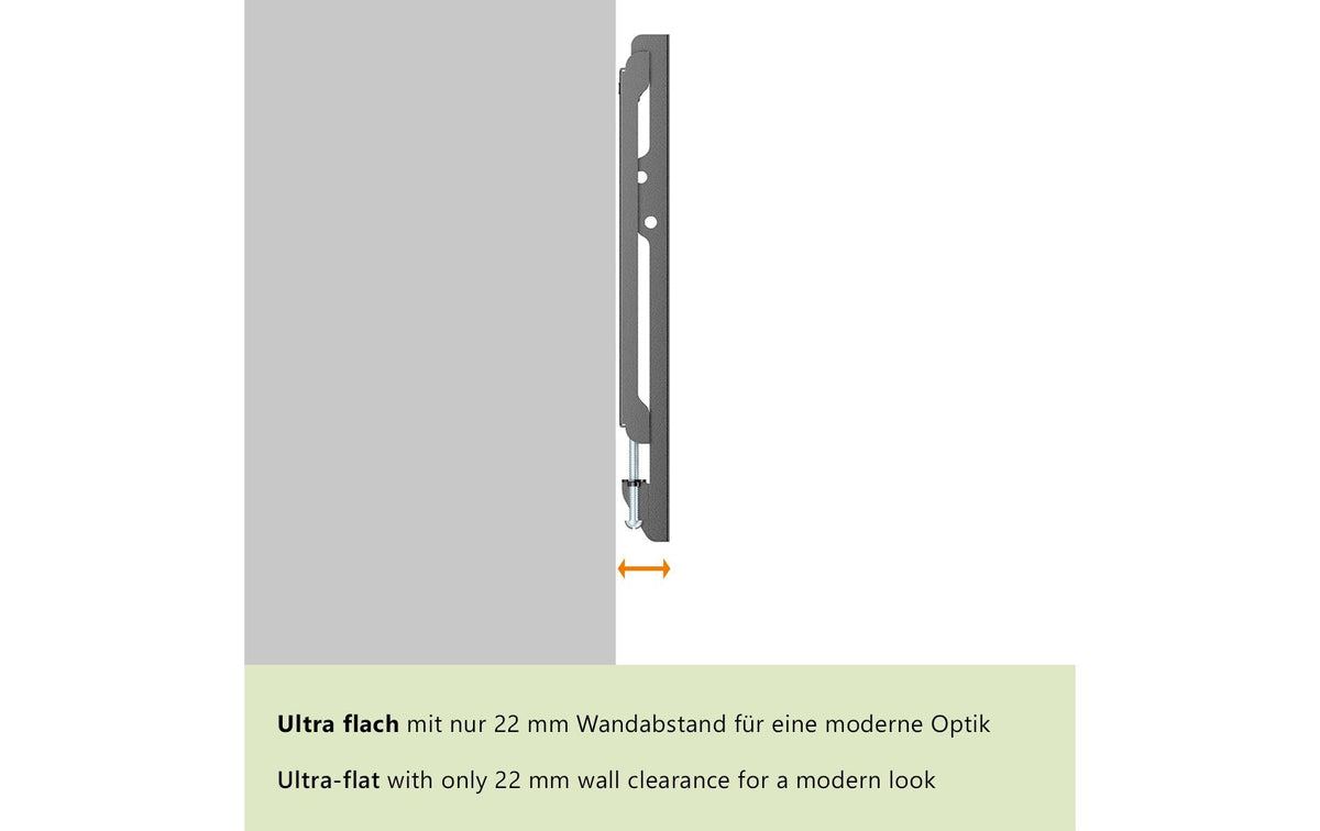 myWall My Wall Wandhalterung – Fix – 13–43" – VESA 50×50–200×200 – bis 45 kg – Schwarz