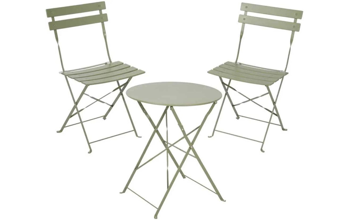 Schou Bistro-Set – Grün – Metall – Tisch 42 × 46 × 80 cm
