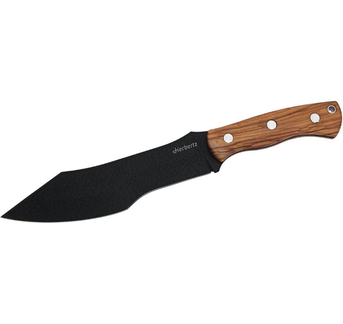 Herbertz Survivalmesser, Klingenstahl D2, Klingenlänge 197 mm, Gesamtlänge 324 mm, Olivenholz