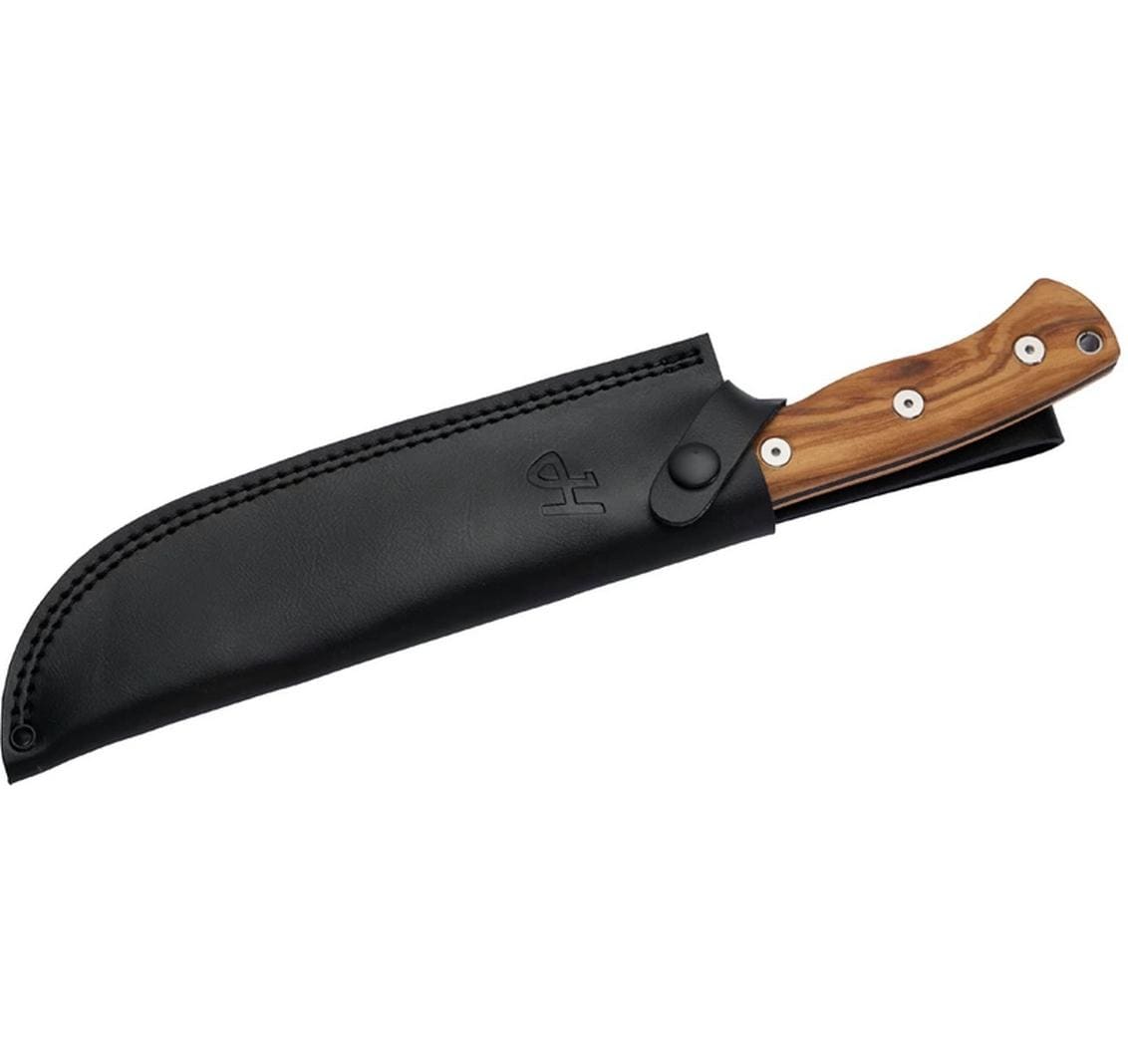 Herbertz Survivalmesser, Klingenstahl D2, Klingenlänge 197 mm, Gesamtlänge 324 mm, Olivenholz