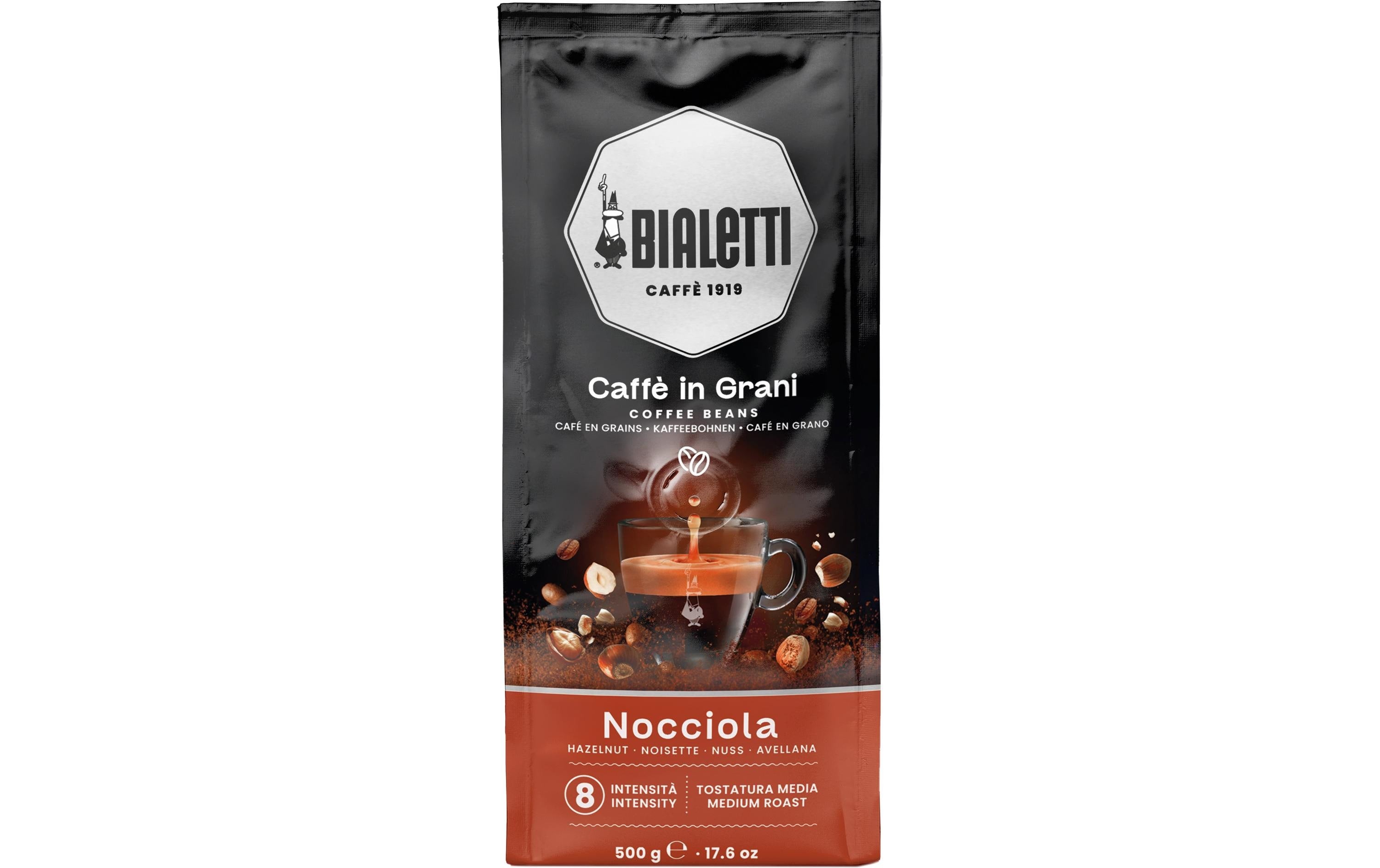 Bialetti Kaffeebohnen – Espresso, Haselnuss, Arabica/Robusta, 500 g