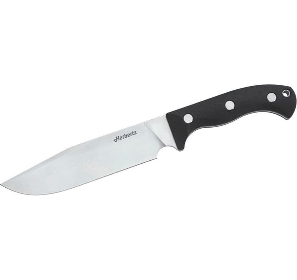 Herbertz Klappmesser/Outdoormesser 173 mm, D2-Klinge, G10-Griff, feststehende Klinge, schwarz