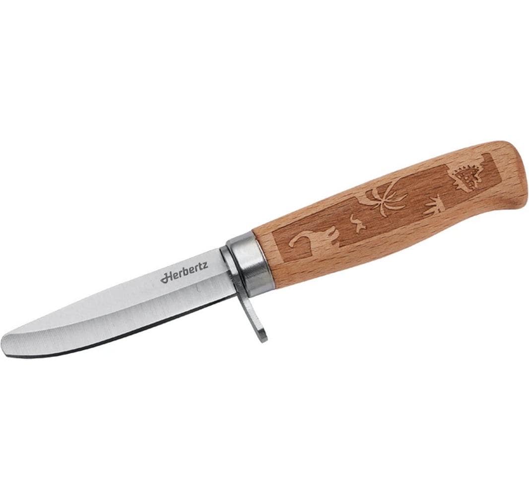 Herbertz Kindermesser – Klappmesser 72 mm, Buchenholz, Braun