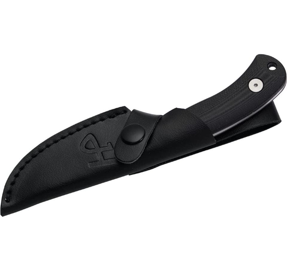 Herbertz Gürtelmesser D2 – Outdoormesser 80 mm, G10-Griff, Schwarz