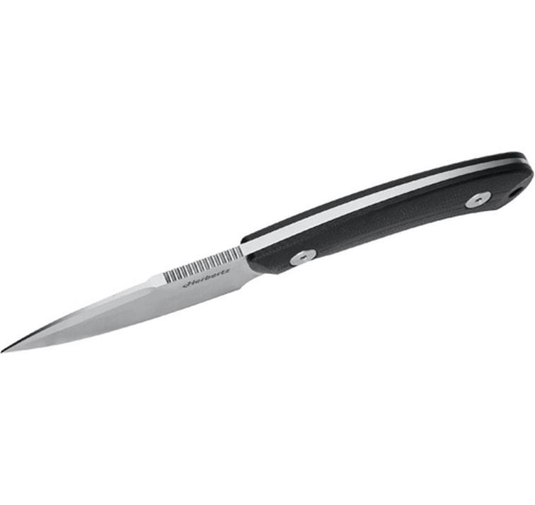 Herbertz Gürtelmesser D2 – Outdoormesser 80 mm, G10-Griff, Schwarz