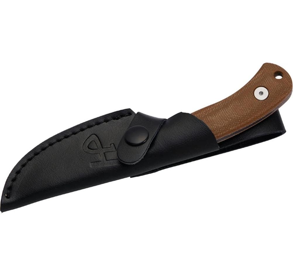 Herbertz D2 – Gürtelmesser 80 mm, Micarta, feststehend, braun