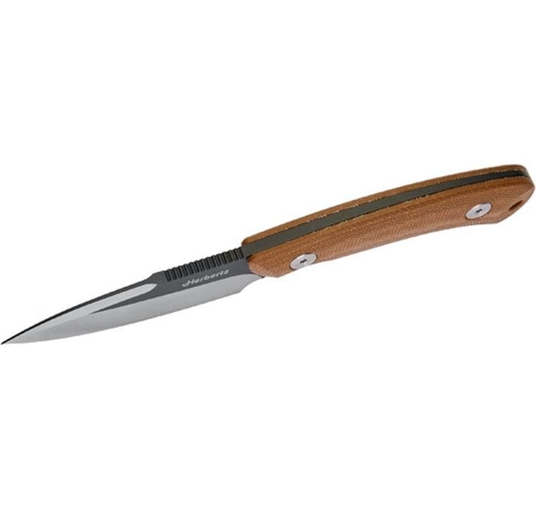 Herbertz D2 – Gürtelmesser 80 mm, Micarta, feststehend, braun