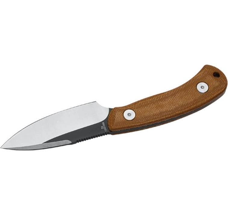 Herbertz D2 – Gürtelmesser 80 mm, Micarta, feststehend, braun