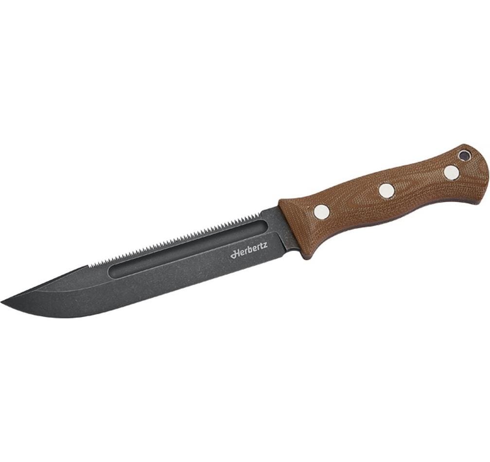 Herbertz Outdoormesser 165 mm, Micarta, Braun/Schwarz