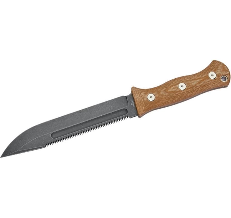 Herbertz Outdoormesser 165 mm, Micarta, Braun/Schwarz