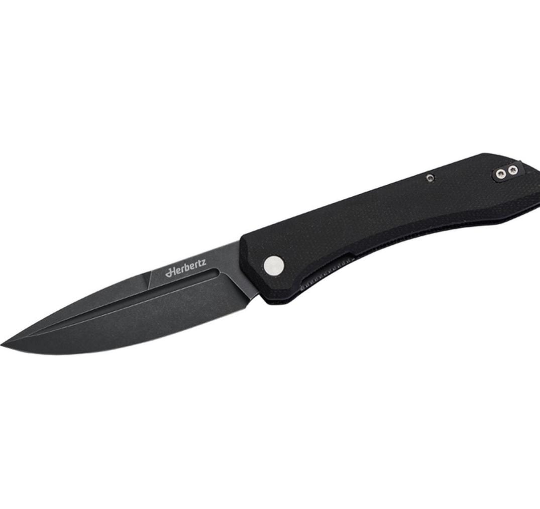 Herbertz Klappmesser 94 mm, Micarta, Liner-Lock, Schwarz