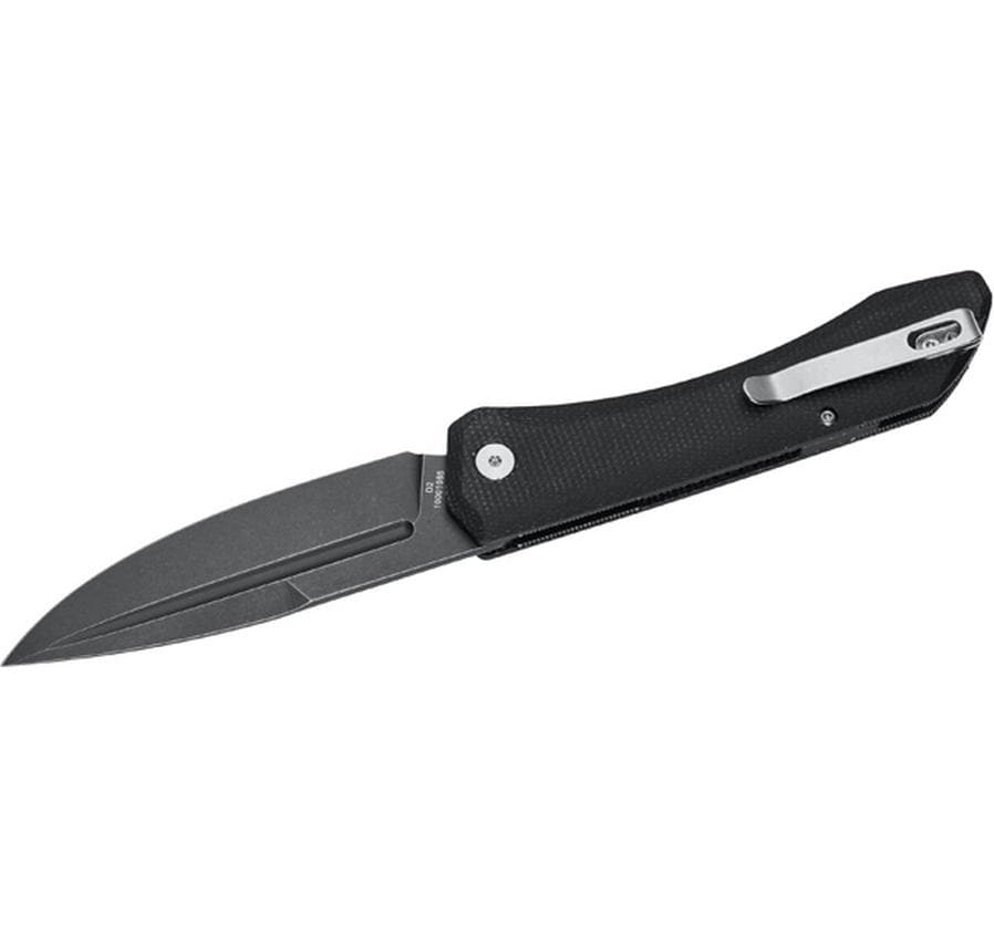 Herbertz Klappmesser 94 mm, Micarta, Liner-Lock, Schwarz