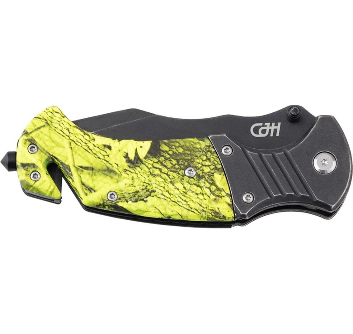 Herbertz CJH Rettungsmesser – Klappmesser 90 mm, Liner-Lock, Camouflage (Grün)