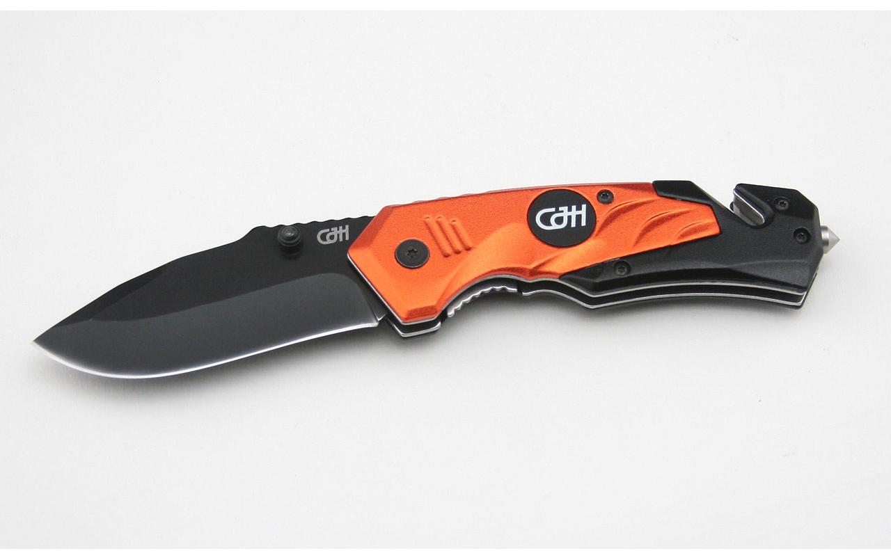 Herbertz CJH – Klappmesser 82 mm, Glasbrecher und Gurtschneider, Orange