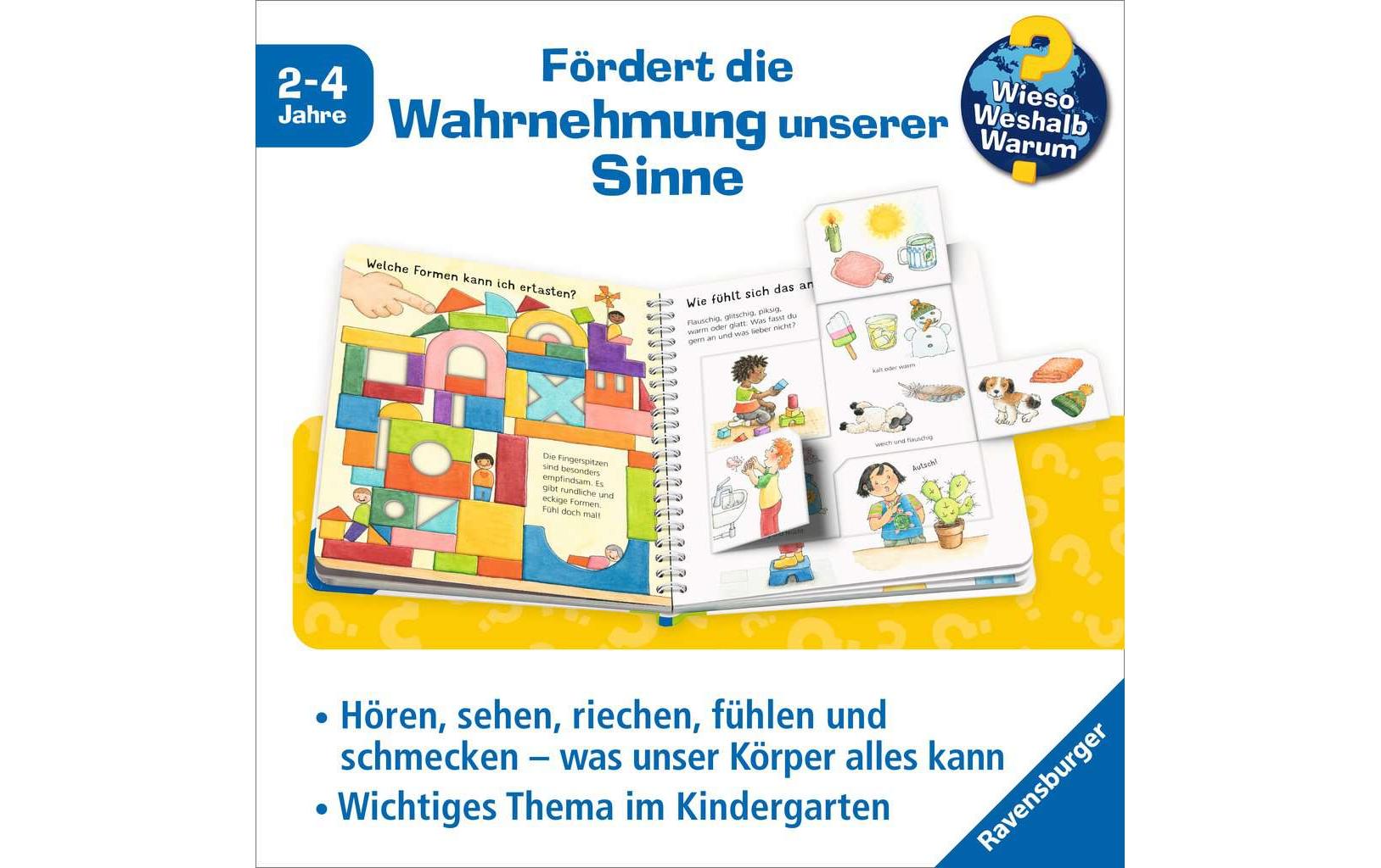 Ravensburger Buch – Wieso? Weshalb? Warum? Sehen, Riechen, Hören, Softcover, 16 Seiten, ab 2 Jahren