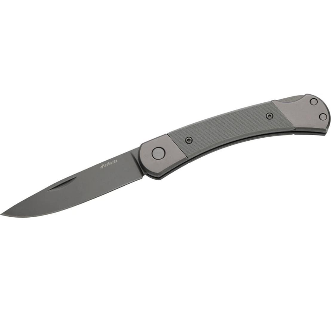 Herbertz Klappmesser 80 mm, Lock-Back, Grau
